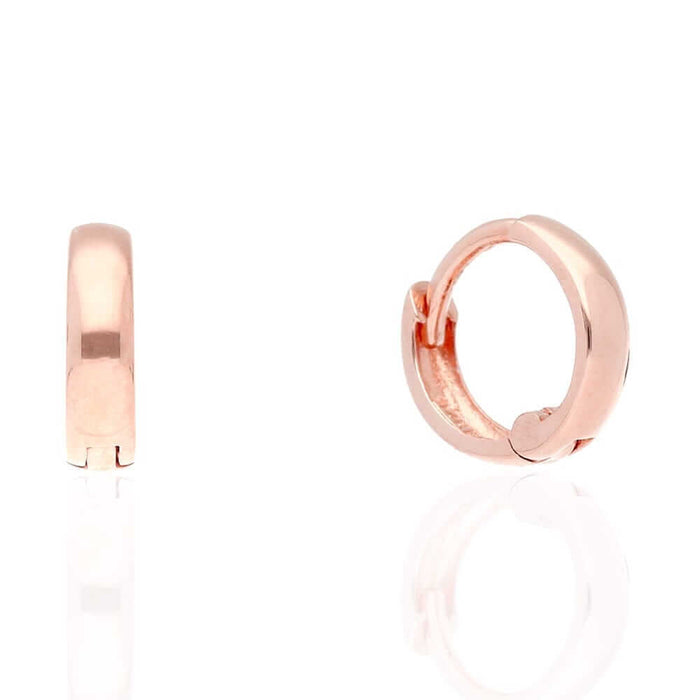 14k Gold Hoop Earrings 12mm Yellow Gold, Rose Gold & White Gold
