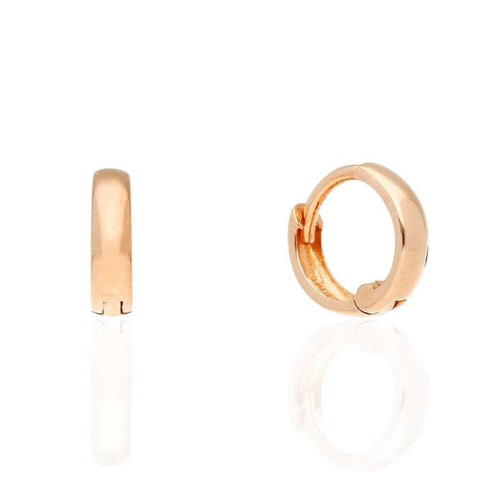 14k Gold Hoop Earrings 9mm Hinged Snapback Yellow Gold, Rose Gold & White Gold