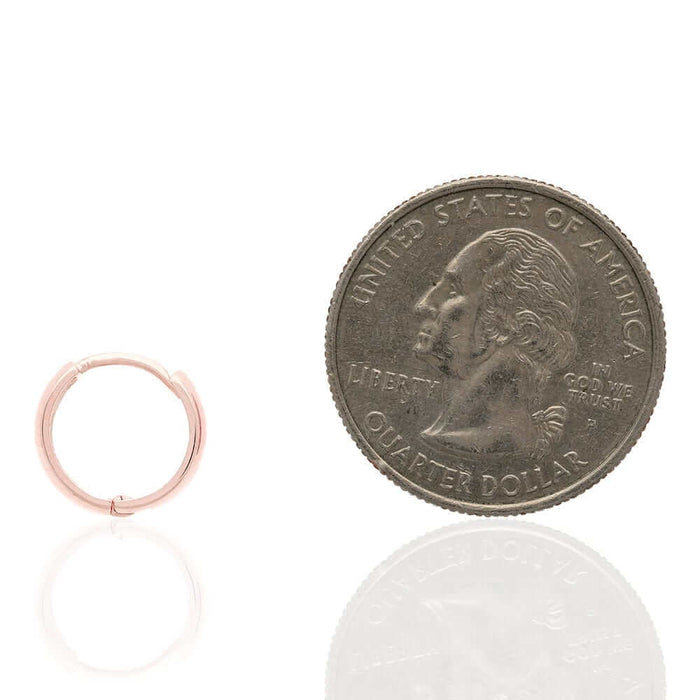 14k Gold Hoop Earrings 12mm Yellow Gold, Rose Gold & White Gold