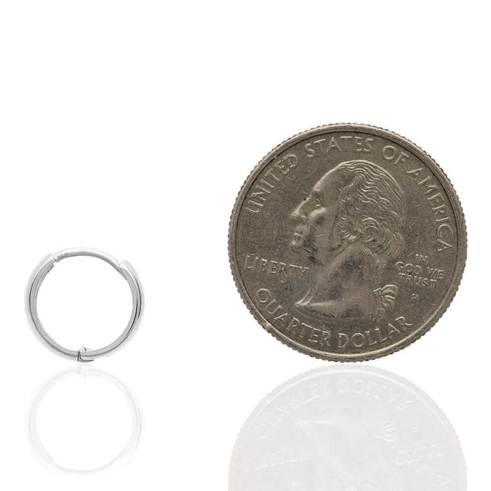 14k Gold Hoop Earrings 12mm Yellow Gold, Rose Gold & White Gold