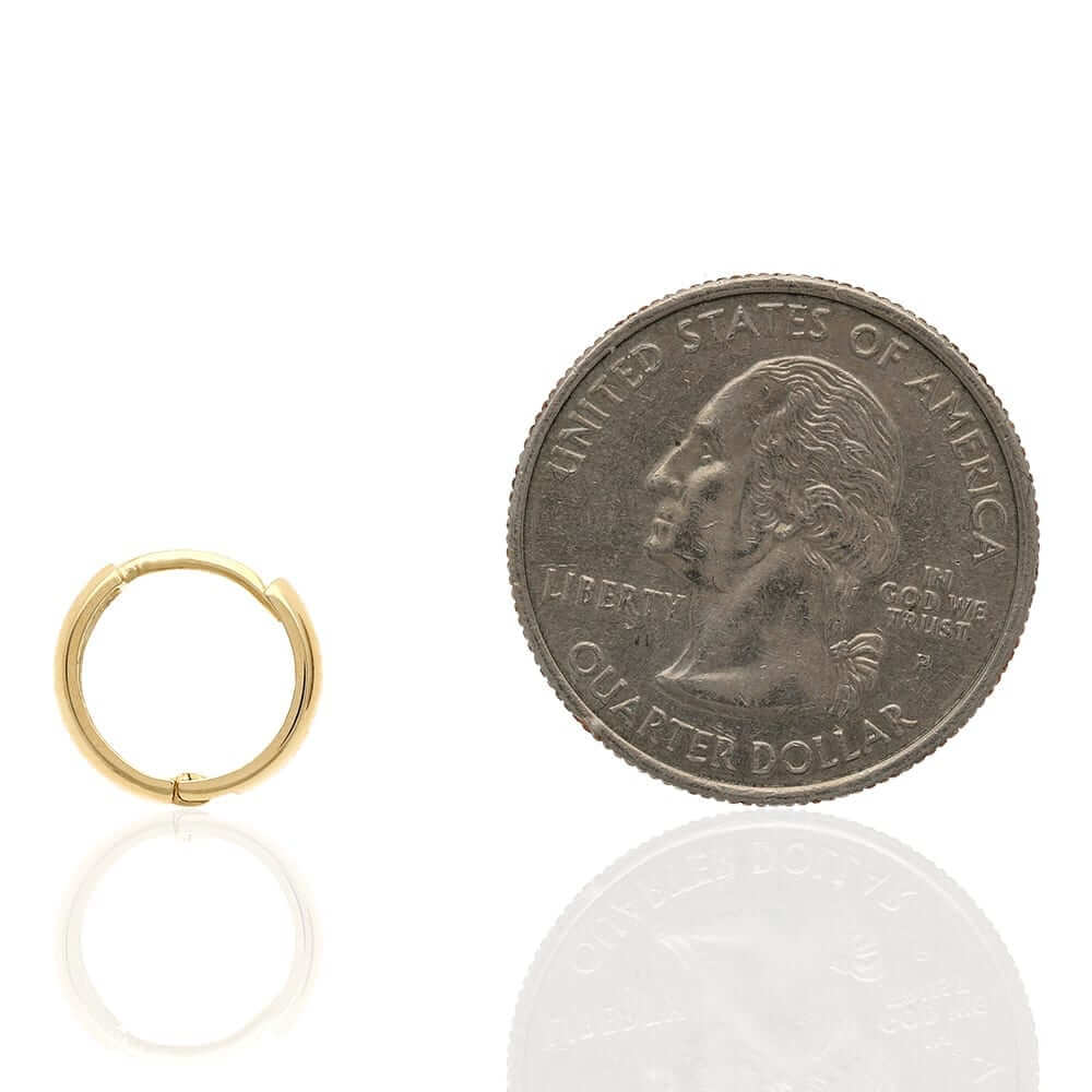 14k Gold Hoop Earrings 12mm Yellow Gold, Rose Gold & White Gold