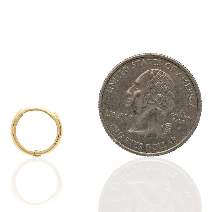 14k Gold Hoop Earrings 12mm Yellow Gold, Rose Gold & White Gold