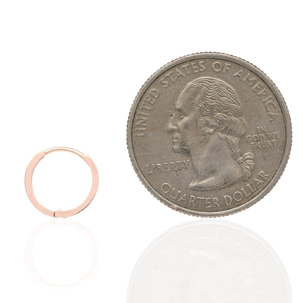 14k Gold Plain Squared Hoop Earrings 10mm Yellow Gold, Rose Gold & White Gold