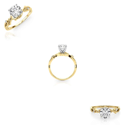 1.20CTW Lab-Grown Diamond 18K Gold Yellow Branch Shank Engagement Ring