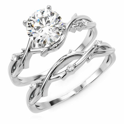 1.20CTW Lab-Grown Diamond 18K Gold White Branch Shank Engagement Ring