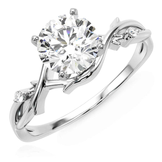 1.20CTW Lab-Grown Diamond 18K Gold White Branch Shank Engagement Ring
