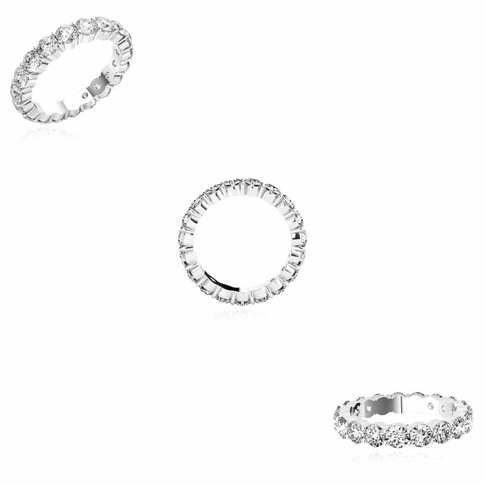 2.9CTW Lab - Grown Diamond 14K White Gold 4mm Thick Eternity Ring - WJD Exclusives