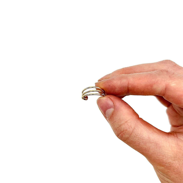 14K Yellow Gold Triple Row Open Bar Toe Ring - WJD Exclusives