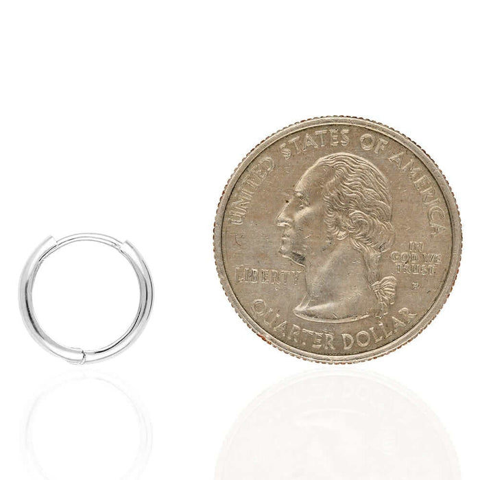 14k Gold Hoop Earrings 12mm Hinged Snapback Yellow Gold, Rose Gold & White Gold