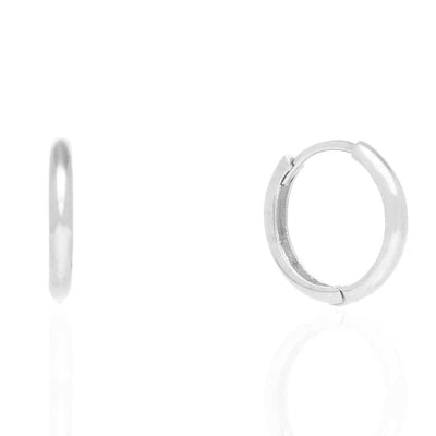 14k Gold Hoop Earrings 12mm Hinged Snapback Yellow Gold, Rose Gold & White Gold