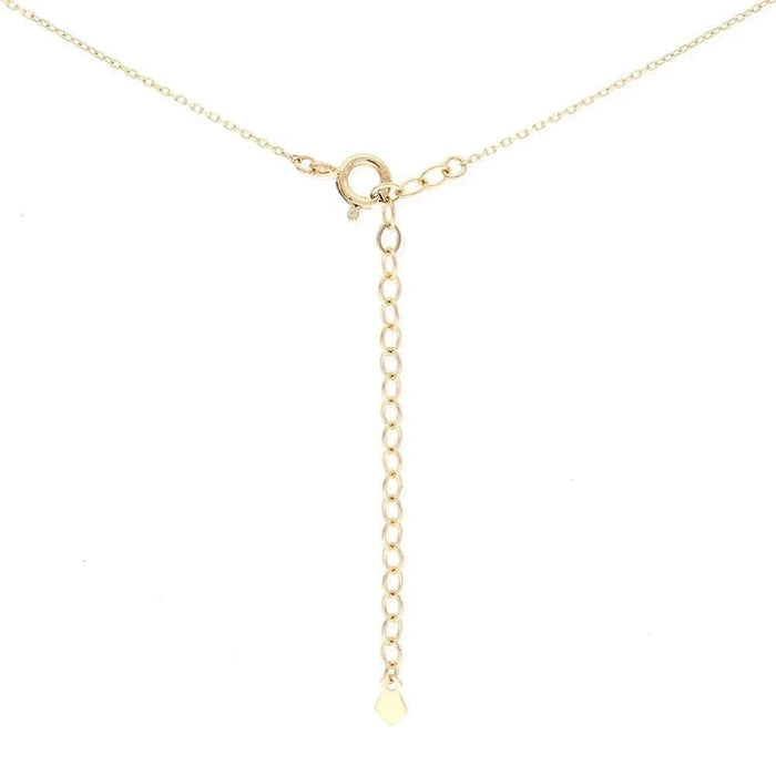 14K Gold 2CT CZ Bezel Solitaire Adjustable Necklace 16"-18"