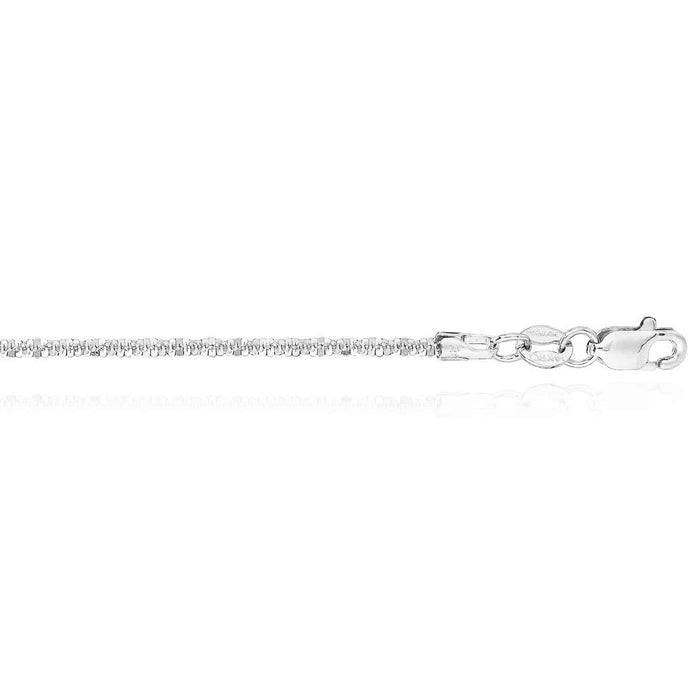 14K Yellow White Gold 1.5mm Diamond - Cut Sparkle Twisted Anklet (Hollow) 10" - WJD Exclusives