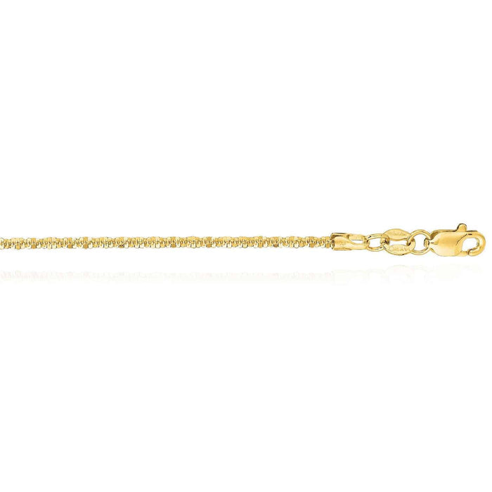 14K Yellow White Rose Gold 1.5mm Diamond - Cut Sparkle Chain (Hollow) 16" - 20" - WJD Exclusives