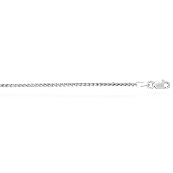 14K Gold 1.5mm Round Spiga Wheat Chain (Solid Links) 16" - 30" - WJD Exclusives