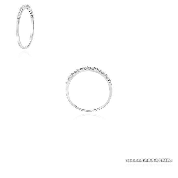 .15CTW Natural Diamond 14K Gold White Single Row Wedding Band - WJD Exclusives