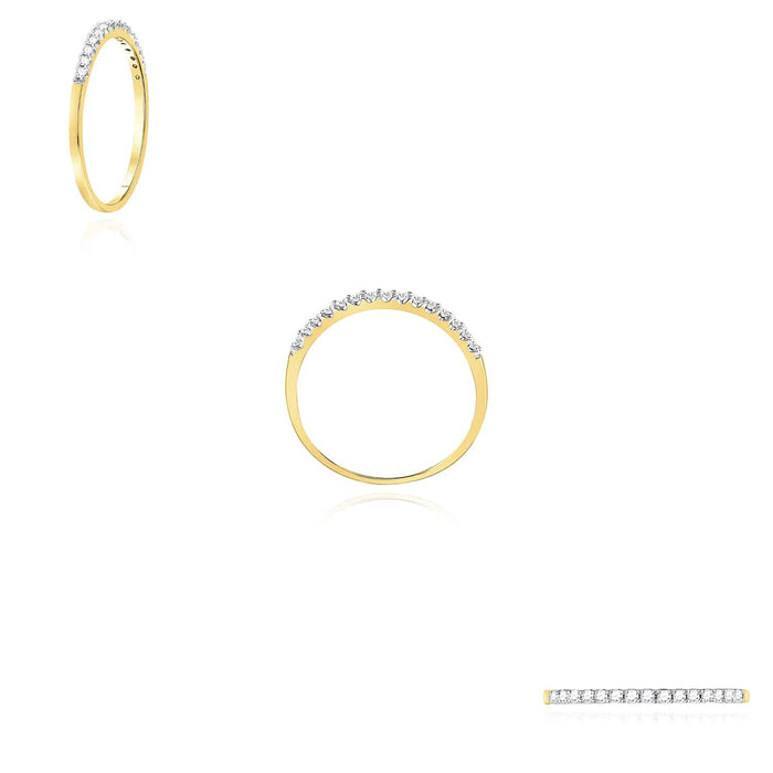 .15CTW Natural Diamond 14K Yellow Gold Single Row Wedding Band - WJD Exclusives