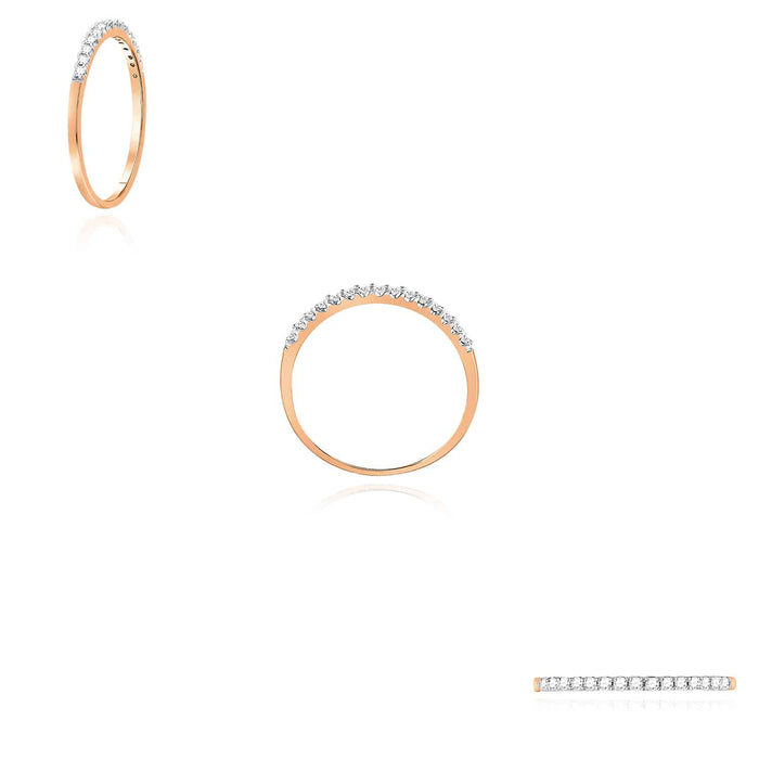 .15CTW Natural Diamond 14K Rose Gold Single Row Wedding Band - WJD Exclusives