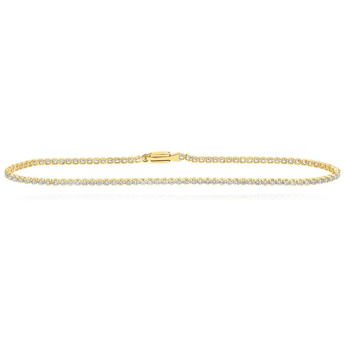1.20CTW Natural Diamond 10K Gold Yellow White Rose 2.5mm Tennis Bracelet 7" - WJD Exclusives