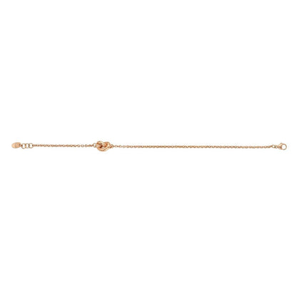 14K Gold Puffed Love Knot Cable Bracelet 7"