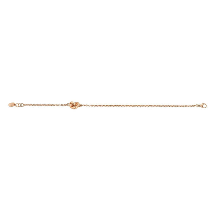 14K Gold Puffed Love Knot Cable Bracelet (Hollow) 7" - WJD Exclusives