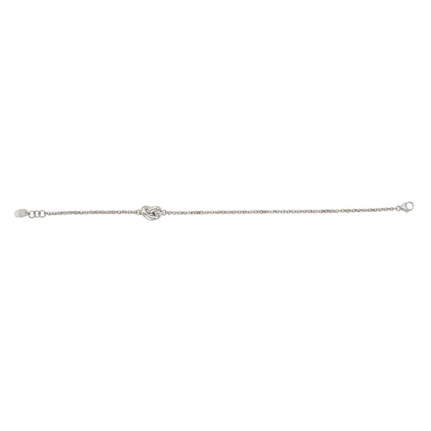 14K Gold Puffed Love Knot Cable Bracelet 7"