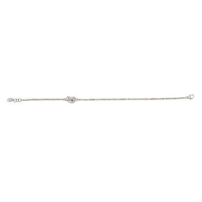 14K Gold Puffed Love Knot Cable Bracelet 7"