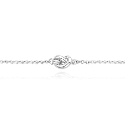 14K Gold Puffed Love Knot Cable Bracelet 7"