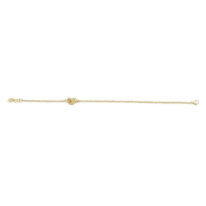 14K Gold Puffed Love Knot Cable Bracelet 7"