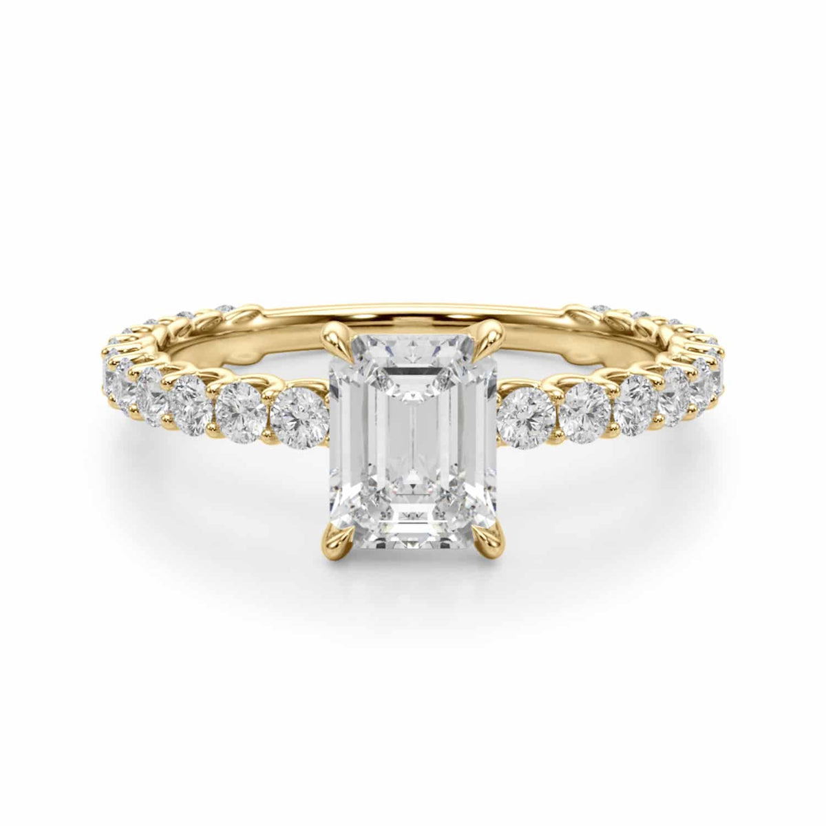 1.70CTW Lab - Grown Diamond 14K Yellow Gold Emerald - Cut Engagement Ring - WJD Exclusives