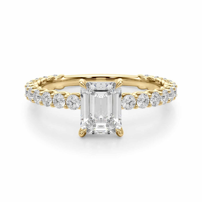 1.70CTW Lab - Grown Diamond 14K Yellow Gold Emerald - Cut Engagement Ring - WJD Exclusives