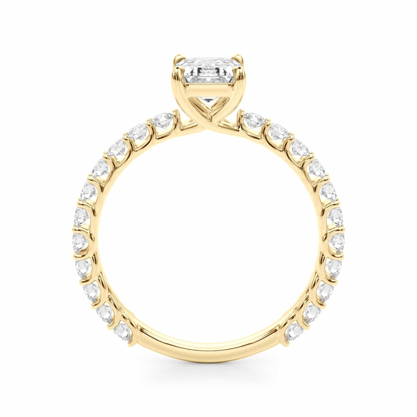 1.70CTW Lab-Grown 14K Gold Yellow Diamond Emerald-Cut Engagement Ring