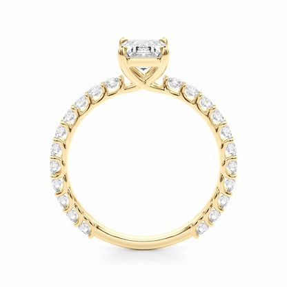 1.70CTW Lab-Grown 14K Gold Yellow Diamond Emerald-Cut Engagement Ring