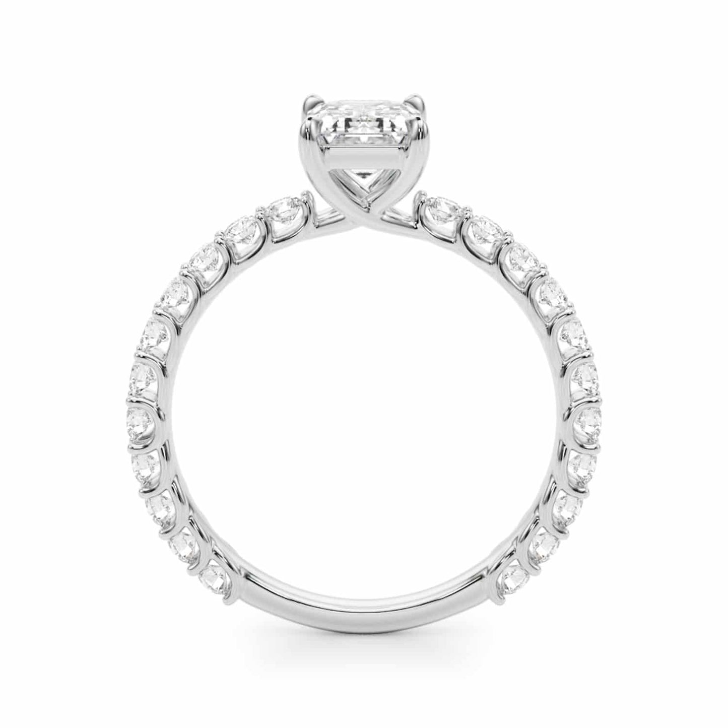 1.70CTW Lab-Grown Diamond 14K Gold White Emerald-Cut Engagement Ring