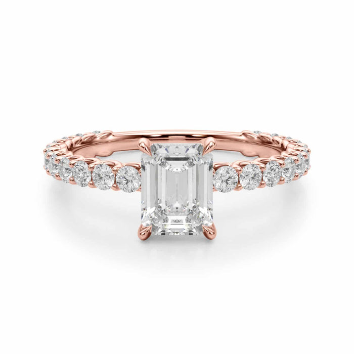 1.70CTW Lab - Grown Diamond 14K Rose Gold Emerald - Cut Engagement Ring - WJD Exclusives