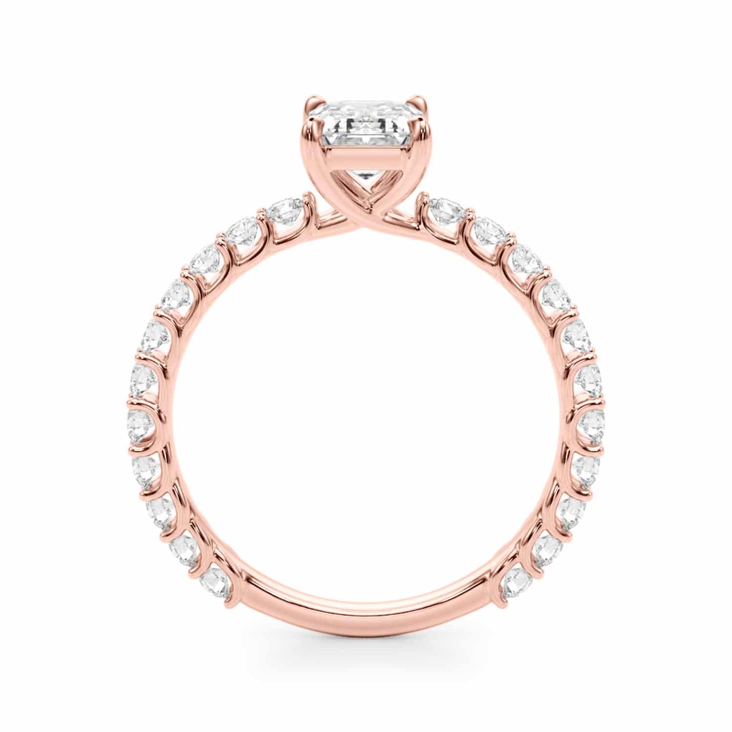 1.70CTW Lab-Grown Diamond 14K Rose Gold Emerald-Cut Engagement Ring