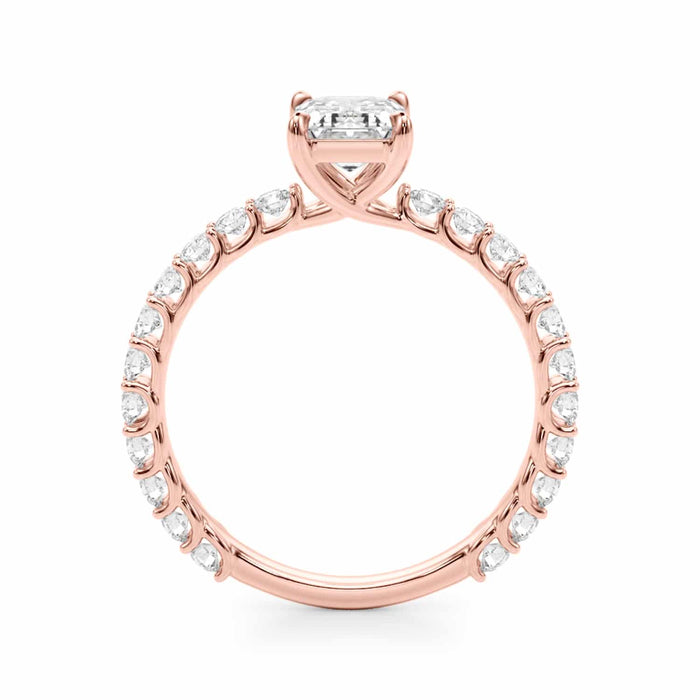 1.70CTW Lab - Grown Diamond 14K Rose Gold Emerald - Cut Engagement Ring - WJD Exclusives