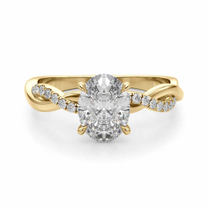 2.1CTW Lab-Grown Diamond 14K Gold Oval Twisted Shank Engagement Ring