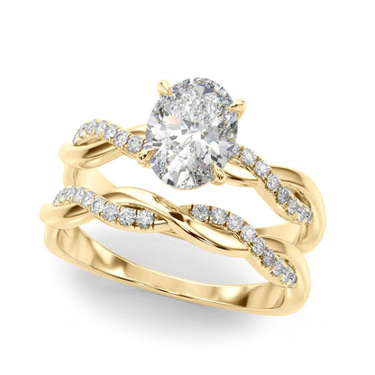 2.1CTW Lab-Grown Diamond 14K Gold Oval Twisted Shank Engagement Ring