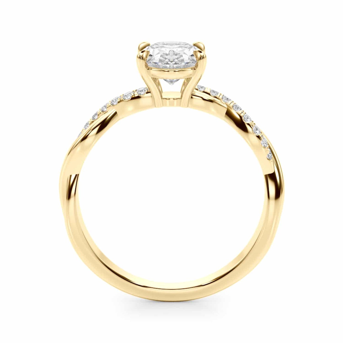 2.1CTW Lab-Grown Diamond 14K Gold Oval Twisted Shank Engagement Ring