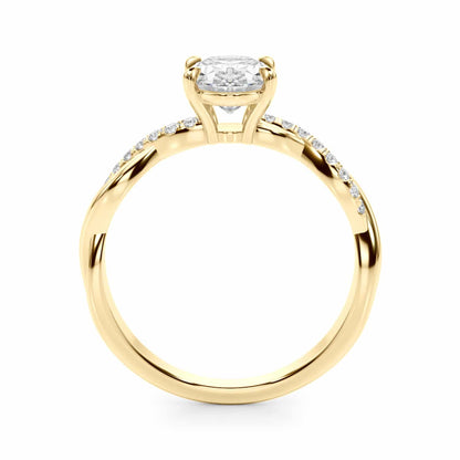 2.1CTW Lab-Grown Diamond 14K Gold Oval Twisted Shank Engagement Ring