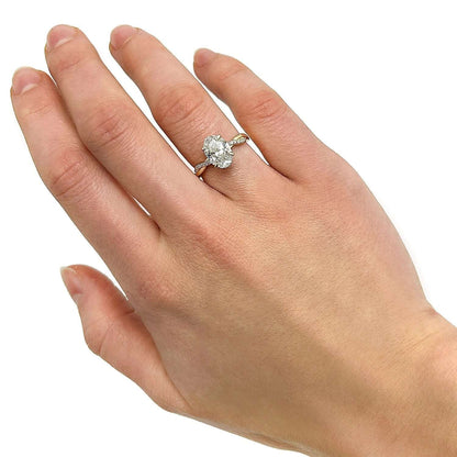 2.1CTW Lab-Grown Diamond 14K Gold Oval Twisted Shank Engagement Ring