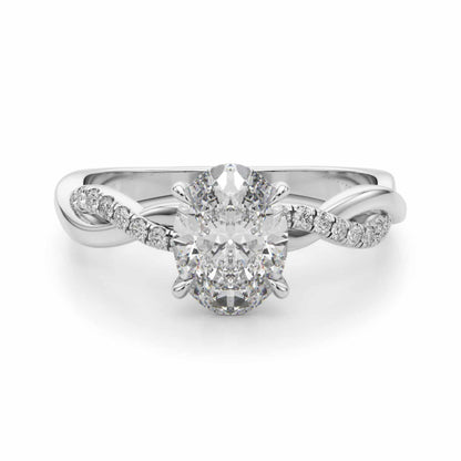 2.1CTW Lab-Grown Diamond 14K White Gold Oval Twisted Shank Engagement Ring