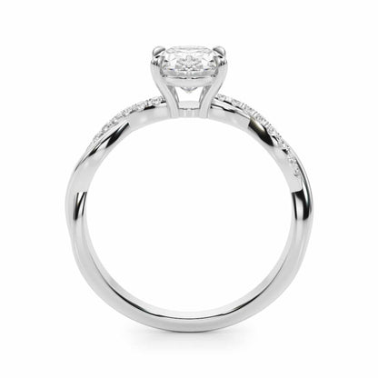 2.1CTW Lab-Grown Diamond 14K White Gold Oval Twisted Shank Engagement Ring
