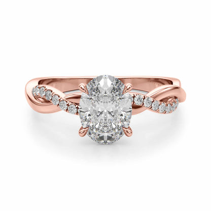 2.1CTW Lab-Grown Diamond 14K Rose Gold Oval Twisted Shank Engagement Ring