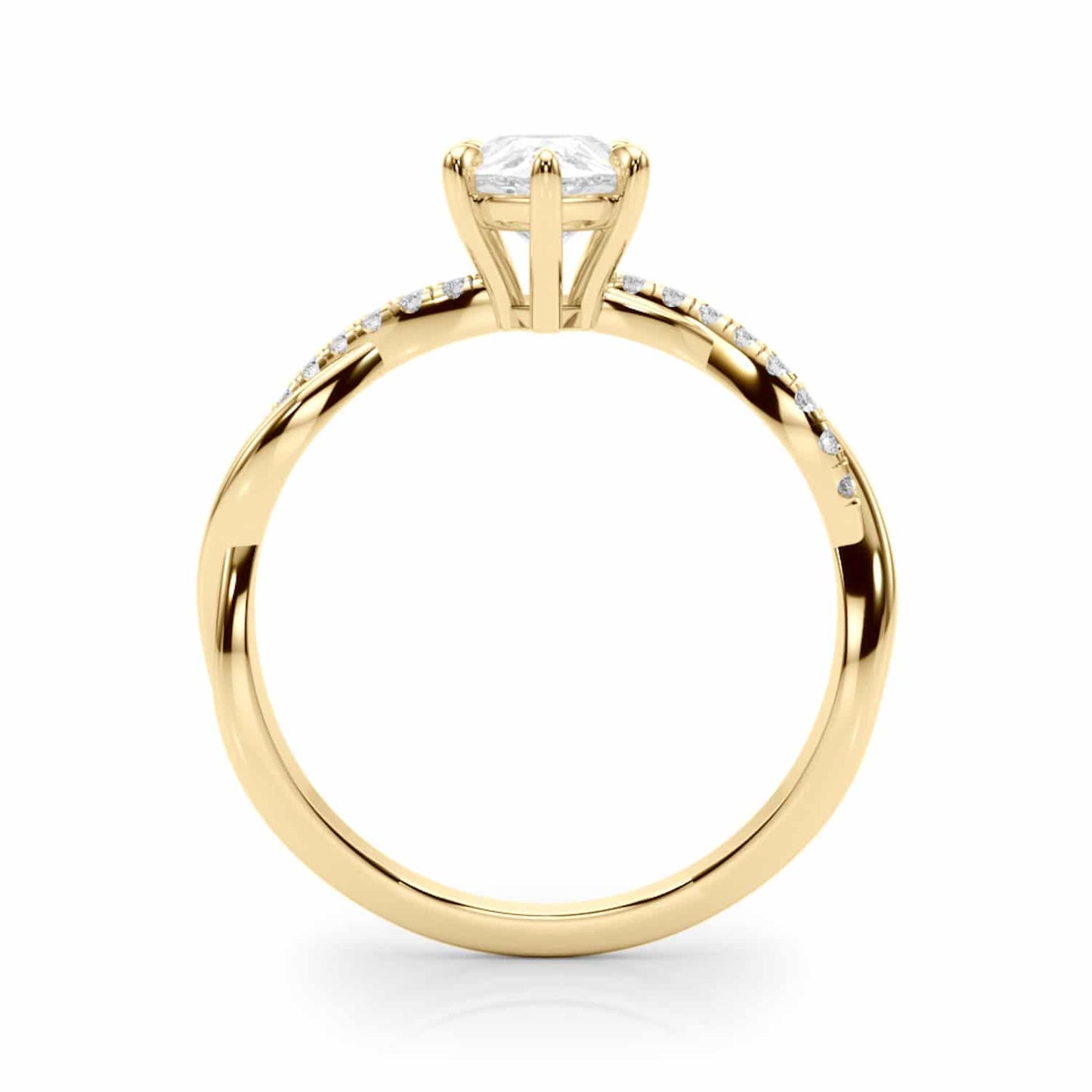 2.1CTW Lab-Grown Diamond 14K Gold Yellow Pear Twisted Shank Engagement Ring