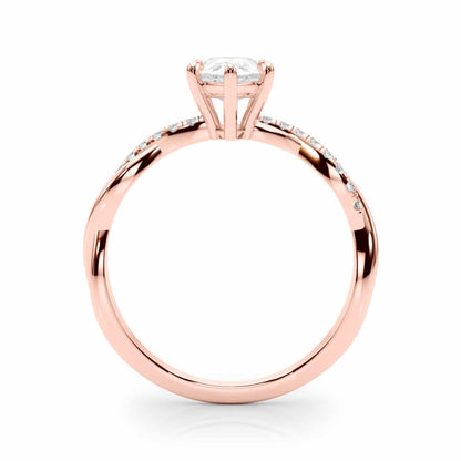2.1CTW Lab-Grown Diamond 14K Rose Gold Pear Twisted Shank Engagement Ring