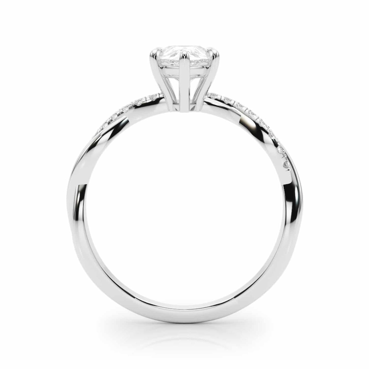 2.1CTW Lab-Grown Diamond 14K White Gold Pear Twisted Shank Engagement Ring
