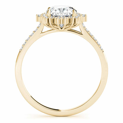 2.25CTW Lab-Grown Diamond 14K Gold Cushion Flower Halo Engagement Ring