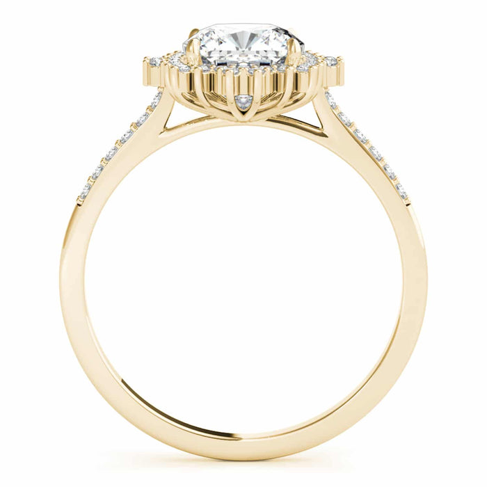 2.25CTW Lab - Grown Diamond 14K Gold Cushion Flower Halo Engagement Ring - WJD Exclusives