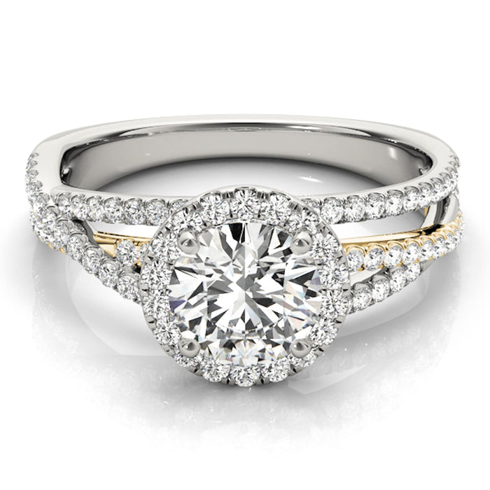2.5CTW Lab - Grown Diamond 14K Gold Round Halo Twisted Split Shank Engagement Ring - WJD Exclusives
